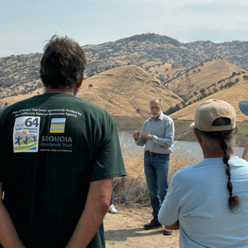 Mark Larsen of the Greater Kaweah Groundwater Sustainability Association explains complex water management and allocation policies at the Army Corps of Engineers-run Terminus Dam.